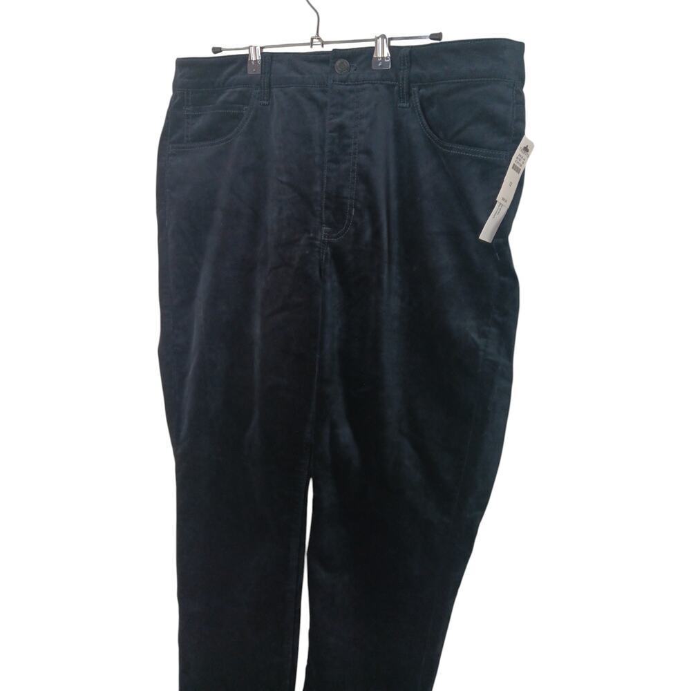 New Talbots Velveteen Straight Leg Pants Black Women’s Size 12 High Waist - Picture 6 of 16